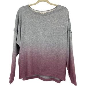 Lucky Brand Ombre Sweater Pink Gray Crewneck‎